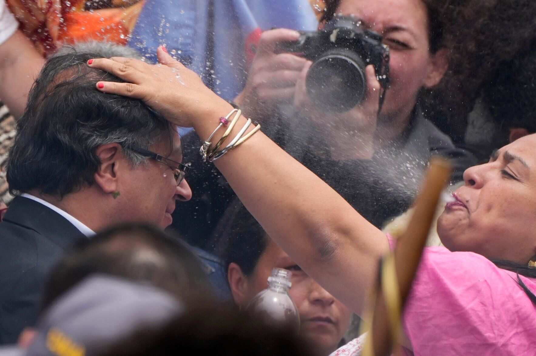 APTOPIX Colombia New President Spiritual Ceremony